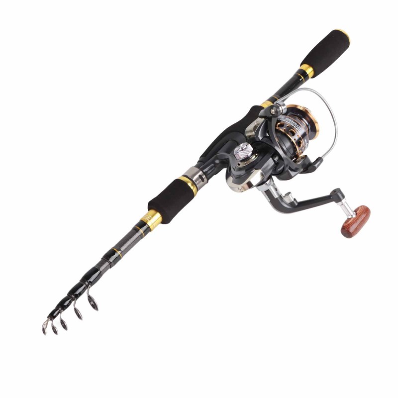 Fishing Rod Kit Carbon Fiber Telescopic 1.8m Fishing Pole and