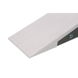 NAJDER Door Wedge Door Stopper Floor Door Catch, Door Holder, Door Buffer with Silver Handle, Non-Slip, Robust, Premium Quality, 125 x 32 x 50 mm, White