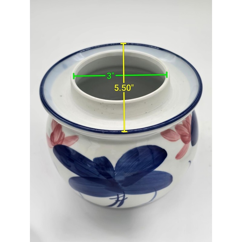 Festcool Porcelain Pickling Jar with 2 Lids Lotus Fermenting Pickling