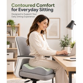 Ergonomic Memory Foam Seat Cushion for Daily Sitting – 3-Zone Support and Breathable Comfort for Office, Car & Home