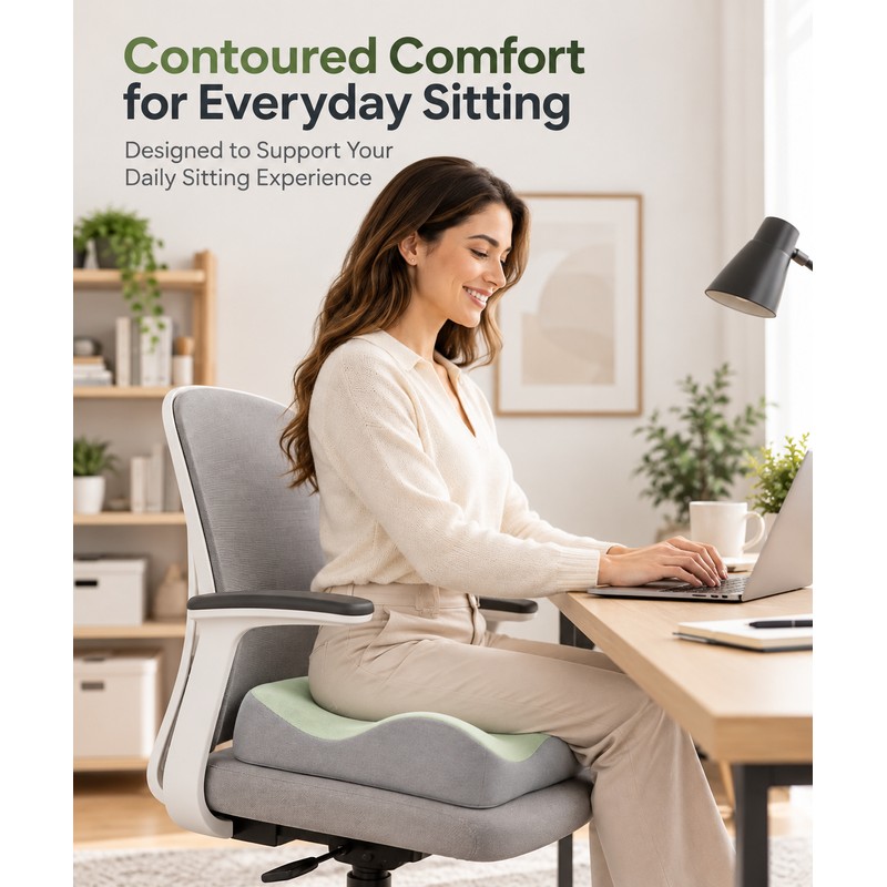 Ergonomic Memory Foam Seat Cushion for Daily Sitting – 3-Zone