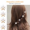 10 Pinzas Cabello Accesorio Broche Flor de Perlas Peinado Elegante