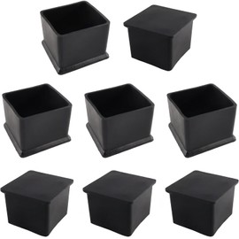 8 Pcs Square PVC Furniture Leg Caps, 1.5 x 1.5 Inch