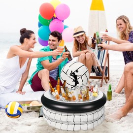 Bencailor Inflatable Cooler Inflatable Football Drink Cooler Football Toss Game Decoration Rugby Basketball Baseball Blow up PVC Sports Field Party Supply(Volleyball)