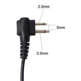 Earpiece for Motorola Radio CLS1410 CLS1110 CP200D GP300 GP2000 BPR40 RDM2070D 2 Way Radio Headset with Mic PTT 2 Pin D Shape Ear Piece for Walkie-Talkie, Pack of 5