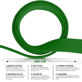 DXM SPORTS BJJ Jiu Jitsu Belt - Taekwondo Karate Belt - Martial Arts Uniform Ranking Judo Belt Double Stitched for Kids Adult (Green, 240cm)