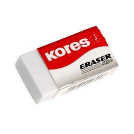Kores - White PVC Rubber Erasers - KE-30 Pocket Size Block Shape Erasers with Paper Sleeve - 40 x 21 x 10mm - School Supplies, Rubbers Erasers, Cute Stationary, Office Supplies - Pack of 30
