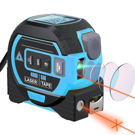 Chamgeco Almighty Ruler Laser Rangefinder, 3-in-1 Infrared Laser Tape Measure, 40M Digital Retractable Laser Measuring Sight with 5M Measuring Tape, Handheld Tape Measure Tool with Large LCD Display