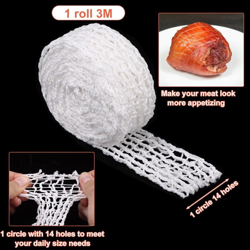 12m Meat Netting Rol Size 14, Elastic Smoked Meat Poultry