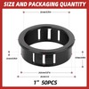 QCDENG 50PCS 1" Round Cable Snap Bushing Grommet, Black Snap