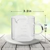 Double Spouts Glass Coffe Cup with Handle - 75ML/2.5OZ, Clear,