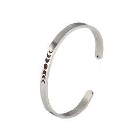 Meiligo Fashion Alloy Moon Phases Astrology Bracelet Pendant Triple Goddess Jewelry (Silver)