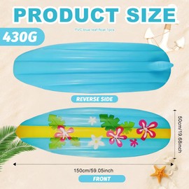Inflatable Surfboard Bodyboard,Large PVC Inflatable Pool Float,Water Floating Boards,Swimming Pool Floating Toys for Kids Adults Surf Hawaiian Theme Summer Sea Party