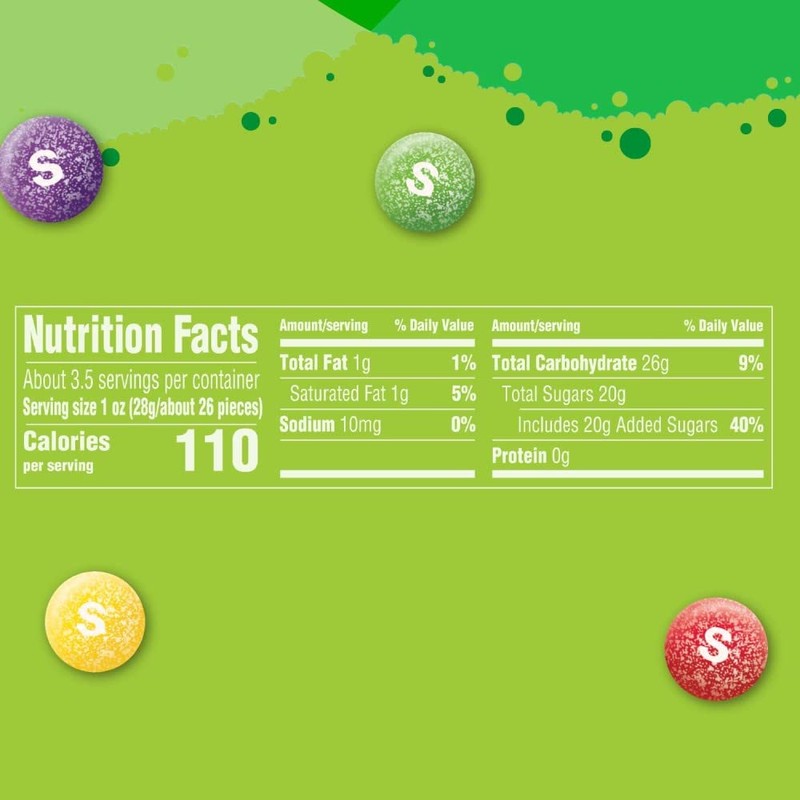 SKITTLES Sours Chewy Candy Bulk, 9 Oz Resealable Bags, 8