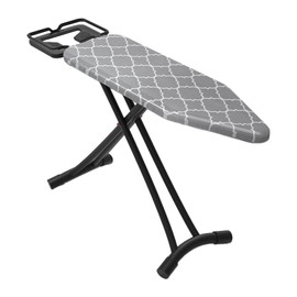 Ironing Board Full Size with Heat Resistant Cover and Extra Thick Padding, 43 * 13inch Ironing Board with Non-Slip Sturdy Legs,Height Adjustable Wide Grey Grid