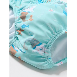 Playshoes UV protection nappy pants, unisex, children's swimming trunks, swimwear, unicorn sea cat, 62/68, Unicorn Sea Cat