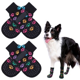 SCENEREAL Anti Slip Dog Socks for Hot/Cold Pavement, Double Sides Dog Boots & Paw Protectors to Prevent Licking Paws, Non Slip Anti Twist Small Medium Large Senior Dogs Socks for Hardwood Floors