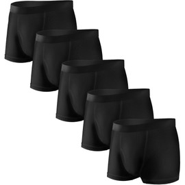 Fun. Men's Boxer Shorts, Set of 5, Active Series, Antibacterial, Odor Resistant, Clean, Stretch, Black, L, Black