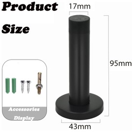 4 PCS Blacks Doors Stop, Door Stoppers for Skirtings, Black Door Stops, Matte Black Door Stoppers for Skirtings, Wall Mounted Door Holder for Home, Office, and Public Spaces