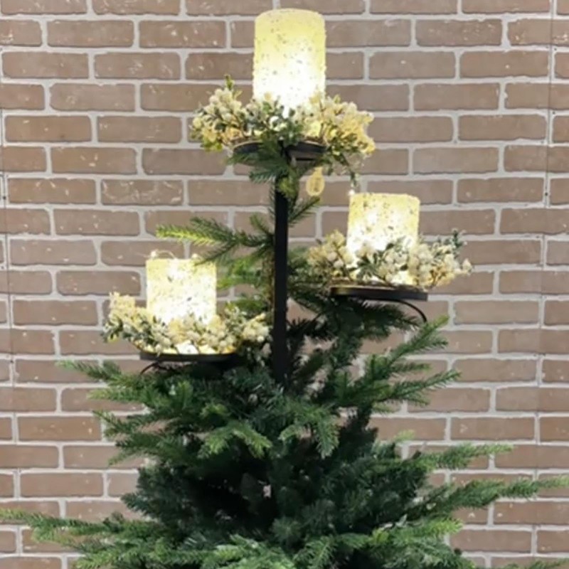 Black Christmas Tree Topper, Tree Topper Candelabra for Christmas, 3