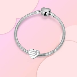 GOINEVA "She is more precious than Jewels Proverbs 31:10" Charm 925 Sterling Silver Charm Fits Women's Charm Bracelet & Necklace Valentine's Day Mother's Day Jewelry Gifts