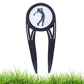 Golf Divot Repair Tool | Ball Marker Magnetic Metal Divot Repair Tool,Alignment Green Turf Fork Putting Divot Tool for Golfer