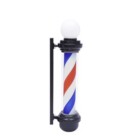 MhdunueSK Barber Pole Wall Mount Barber Shop Open Sign,Hair Salon Rotating Red White Blue Led Strips Lamp,Barber Pole LED Light,for Barbershop Spa Stores (32Inch)
