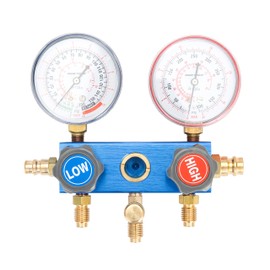 OEMTOOLS 24527 R134a Manifold Gauge Set, Automotive AC Manifold Gauge Set, Diagnostics and Refrigerant Charging, Extruded Aluminum Body, 72" Hoses, 2-3/4" Large Gauges, Manual Couplers