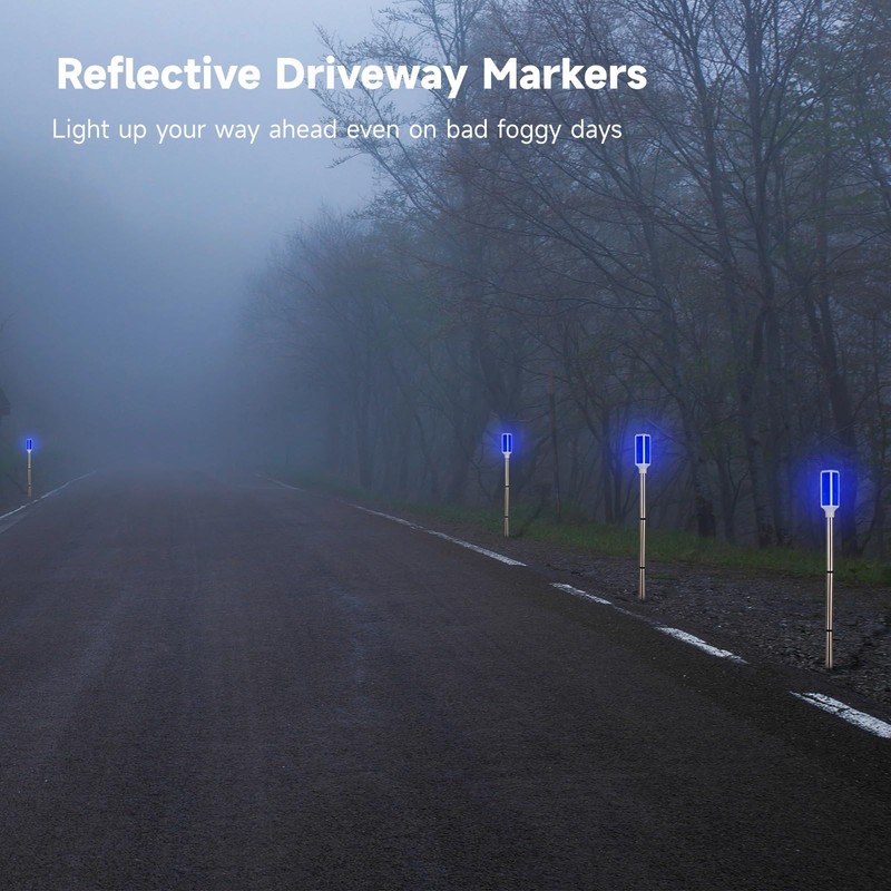 Joyibay 5 PCS Solar Powered Driveway Markers, Solar Warming Landscape