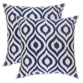 TreeWool®, Pack of 2 Decorative Cushion Covers, Ikat Ogee Design,100% Cotton