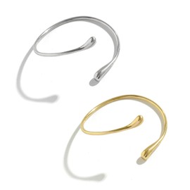 Ruzister Pack of 2 spiral bangles for women, upper bangle, gold silver bangle, minimalist bangle, liquid lava bracelet, open bangle for women