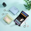 Mayski Small RFID Wallet for Women with Keychain Compact Credit