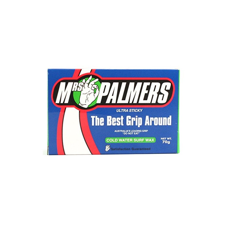 Mrs Palmers Cold Water Surfboard Wax 1 x 70g Block