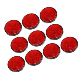 Partuto 10 Pcs Universal Universal Reflector - Plastic Red
