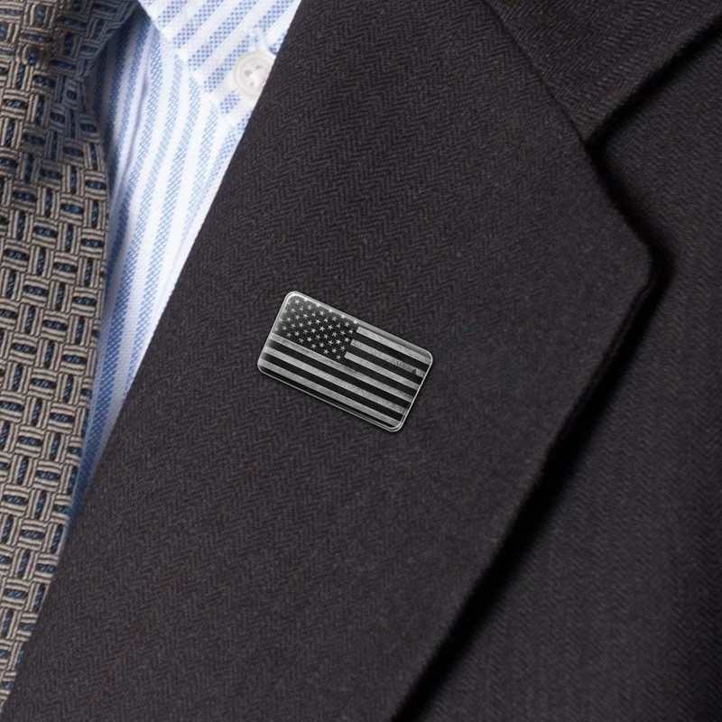 Rustic Subdued American Flag Rectangle Lapel Pin Tie Tack
