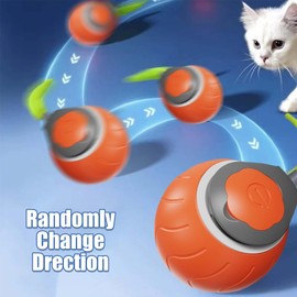 2PC Speedy Tail 2.0,Speedy Tail Cat Toy,Interactive Cat Toy for Indoor Cats,Cat Ball Toy,Interactive Cat Toy Ball,Two Adjustable Modes,USB Rechargeable(Orange+Blue)
