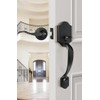 Goldenwarm Black Front Door Handle, Door Handle Exterior, Single Cylinder