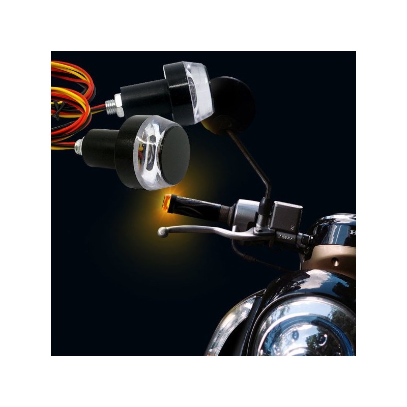 삼항 12V용 오토바이크 2WAY LED 핸들발란스 플러그 2개/5cm대형LED볼록렌즈/램프 Triangular 12V