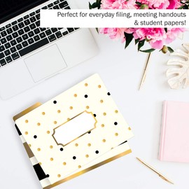 BARKER CREEK Gold File Folders on 14pt Stock, Pack of 12, Letter Size, 1/3 Cut Tabs, Home, School and Office Supplies, 12/Pk (2001)