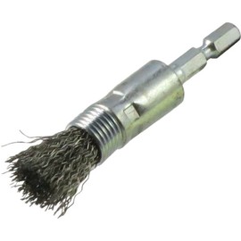 Yanase ESUN15 Impact End Brush [0.25 inch (6.35 mm) Axis] Stainless Steel Wire Diameter 0.6 x 1.2 x 0.25 inches (15 x 30 x 6.35 mm)