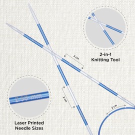 KnitPro 42063 SmartStix Circular Knitting Needle, Metal, Colourful, 60 cm, 2.5 mm