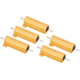 PATIKIL 50W 15 Ohm Aluminum Shell Resistor 5 Pack Aluminum Housing Resistor Housing Case Winding Resistor Screw Tap Power Resistor 5% Tolerance Gold