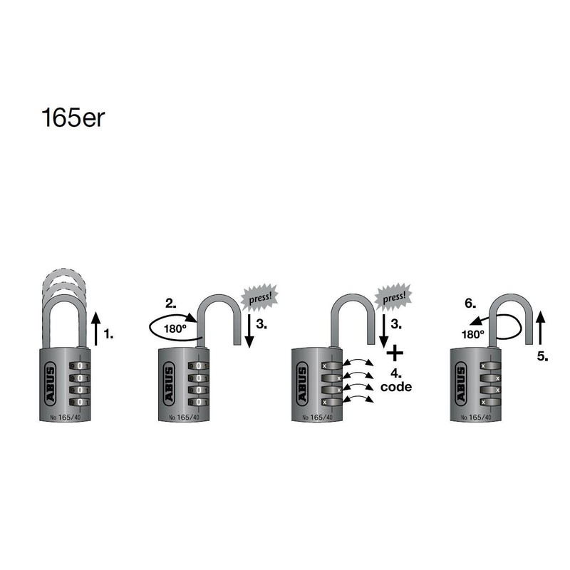 ABUS Zahlenschloss 165/30 - Vorhängeschloss aus Messing - mit individuell