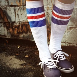 Spirit of 76 Men's & Women's High Retro Socks - White, blue, red, size: 47-50