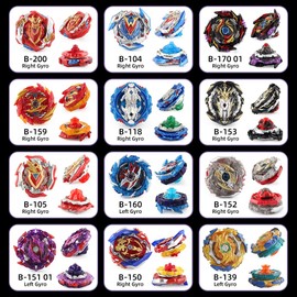 Bey Battle Top Burst Metal Fusion Attack Set, 12 Spinning Tops 3 Launchers Combat Battle Toy with Portable Storage Box Present for Kids