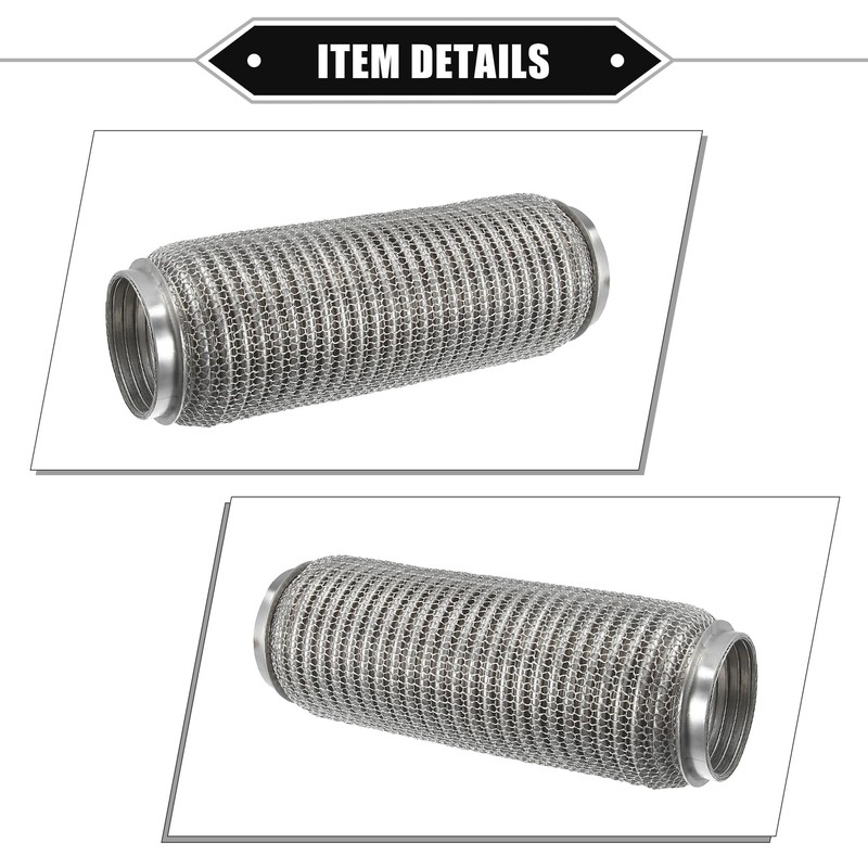 X AUTOHAUX Car Exhaust Flexible Pipe, 63x254mm 2.48"x10" Exhaust Flex