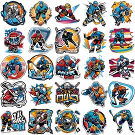 50 Pieces of ice Hockey Graffiti Stickers Ice Hockey Graffiti Stickers for Laptop, Skateboard, Car, Wall Decoration