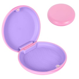 ZYFC Orthodontic Teeth Aligner Case, Denture Retainer Box, Vibrant Slim Dental Case, Compact and Portable Retainer Case, Invisalign Case for Dentures, Retainers, and Dental Appliances (Pink)