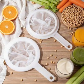 Fine Mesh Strainer with Handle, Nylon Filter Sieve for Kitchen Use, Ideal for Coffee Soy Milk Yogurt Juice Filtering (200Mesh-1PCS)