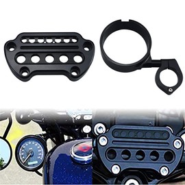 ONETK Motorcycle Indicator Light Handlebar Top Bar Riser Clamp Speedometer Bracket Side Mount Ring for Harley Sportster XL Model 1993-2020 Black